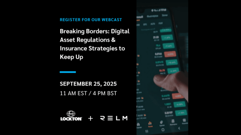 Lockton to host webinar on digital asset regulations